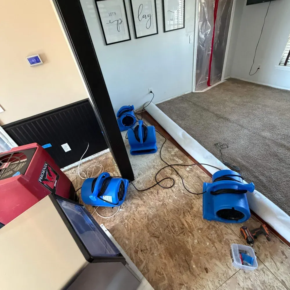 IICRC certified drying setup in Warren County, IN